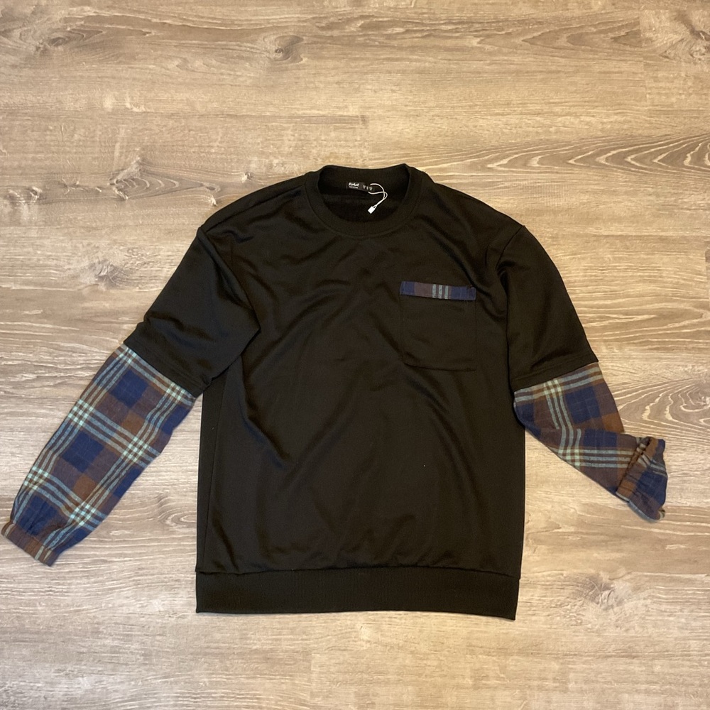 Romwe Flannel Sweater Medium Unisex